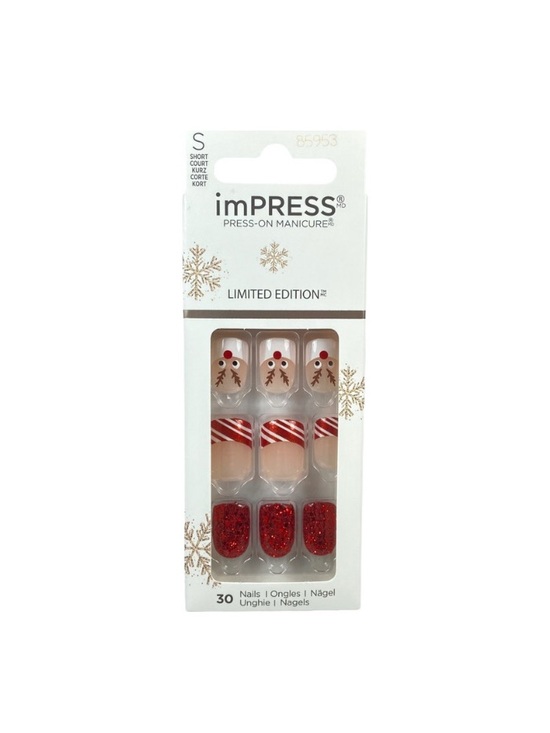 imPRESS Other - imPRESS Red and Nude Reindeer Holiday Press-On Manicure